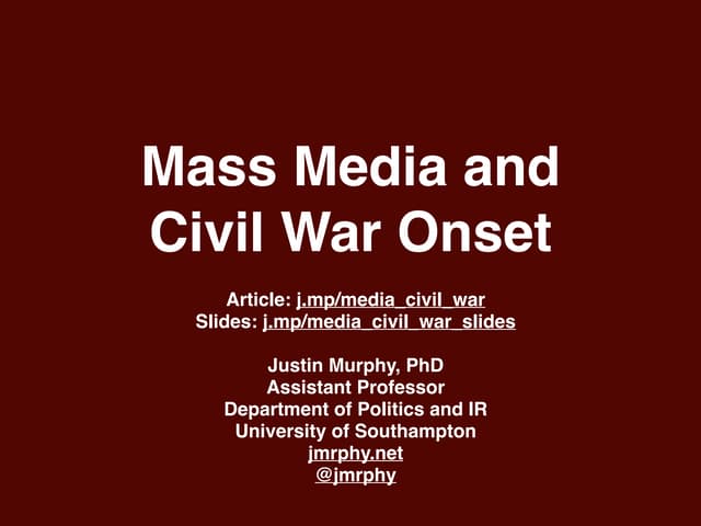 Mass Media and Civil War Onset