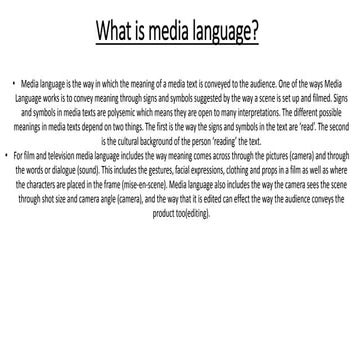 Media Language
