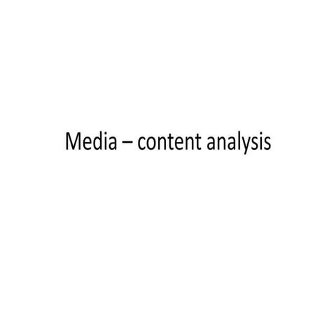 Media – content analysis | PPTX