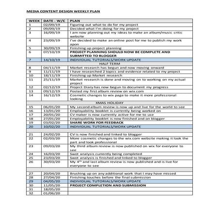 Project diary | DOCX