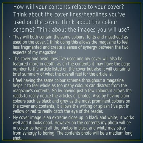 Media contents planing questions