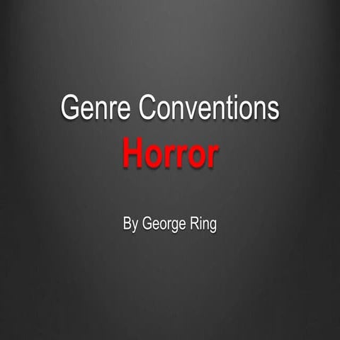 Horror Genre Conventions