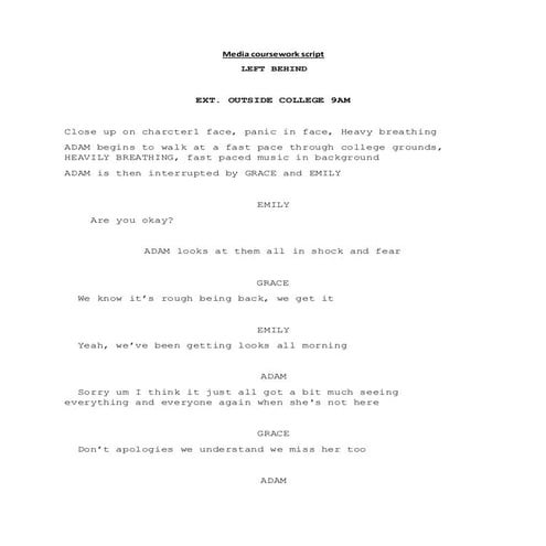 Media coursework script | PDF
