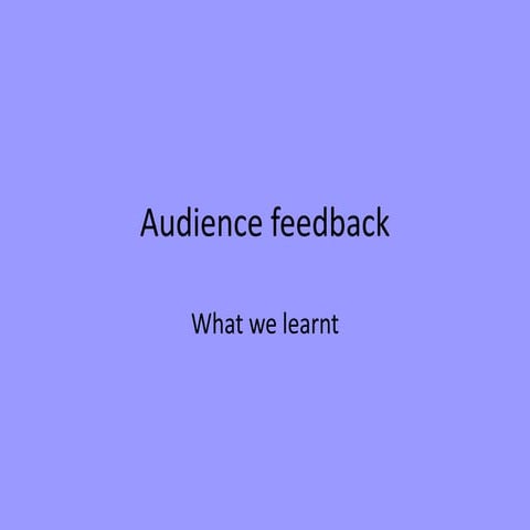 Media doc audience feedback without graphs or radio and print ad