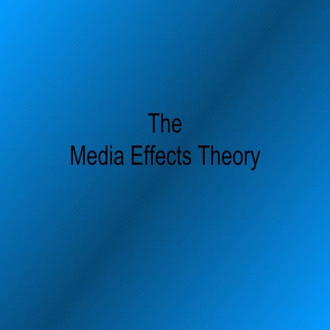 Media effects theory