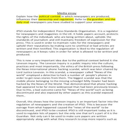 Media essay 14 11-19