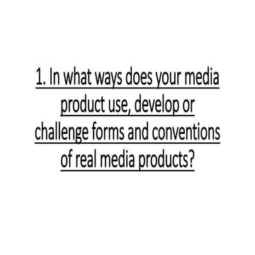 Media Studies Coursework 1 | PPT