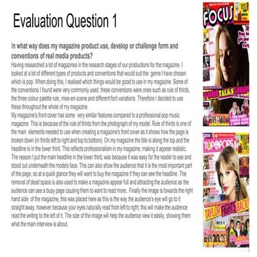 Media evaluation question 1