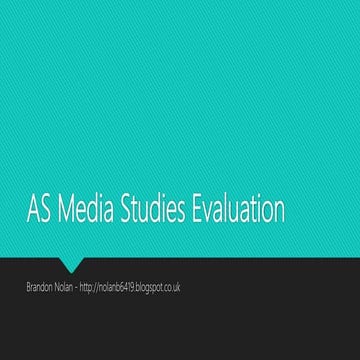 Media evaluation question 1