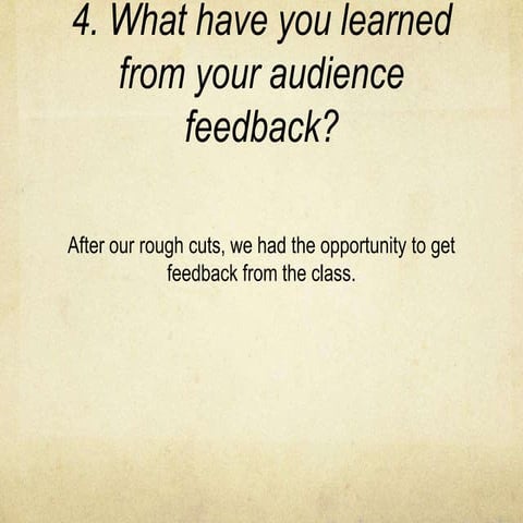 Media evaluation Question 4