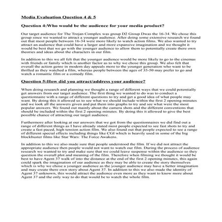 Media evaluation questions 4 &amp; 5