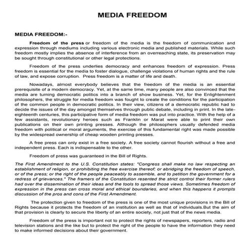 Media Freedom