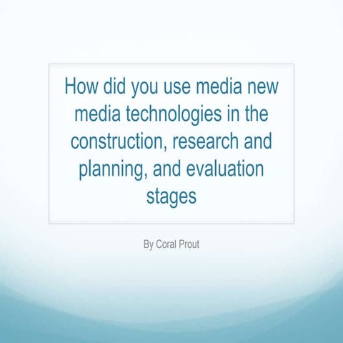 Media hardware and softwares used to create my media product 