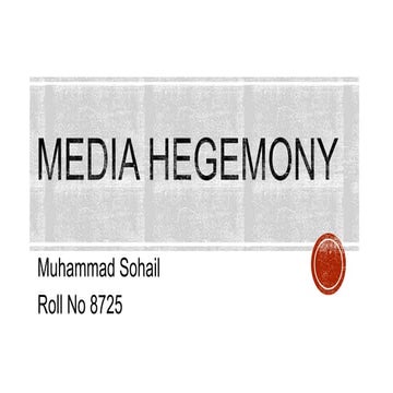 Media hegemony power point