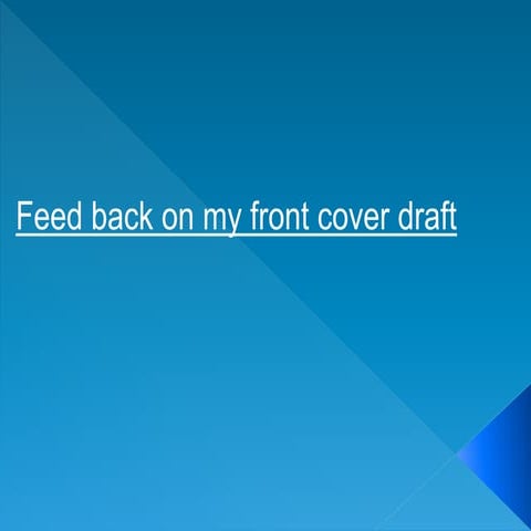 Front cover draft feedback