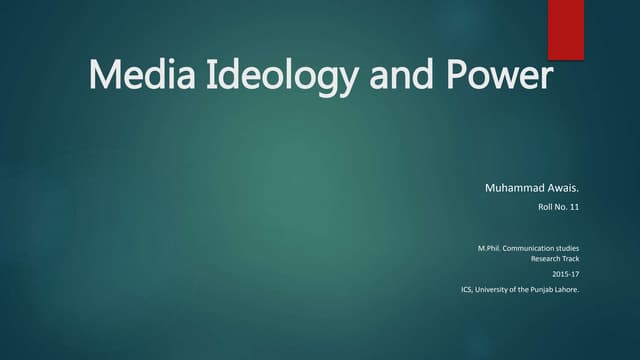 Ideology in the Media | PPTX
