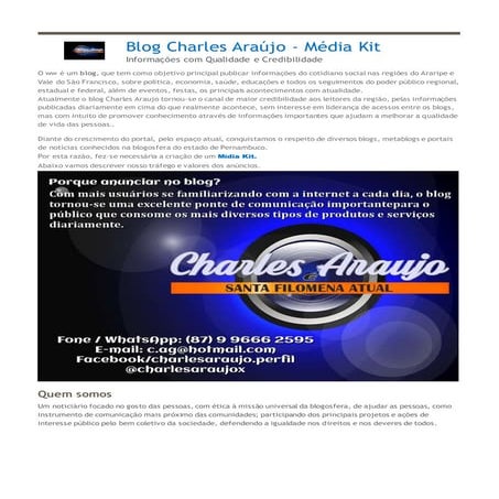 MÍDIA KIT - CHARLES ARAUJO