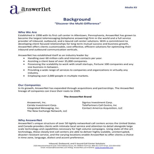 AnswerNet Media Kit 01.11