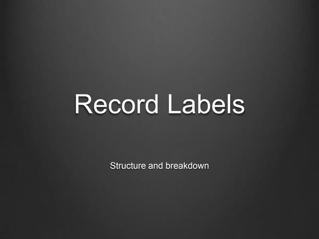 Structure and breakdown of Record L...
