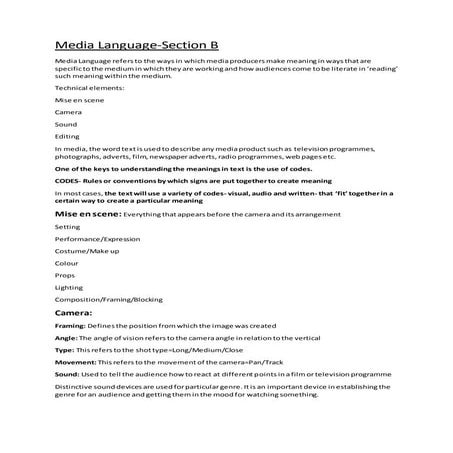 Media languages handout | DOC