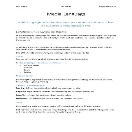 Media Language | PDF