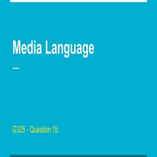 Media language - G325 Question 1B