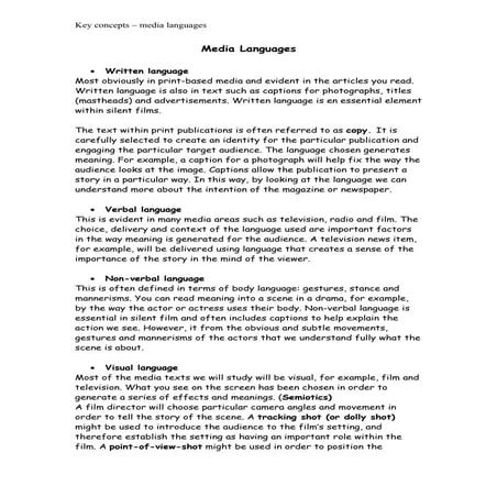 Media languages handout