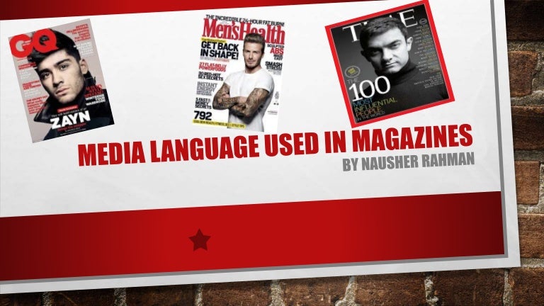 Media language used in magazines