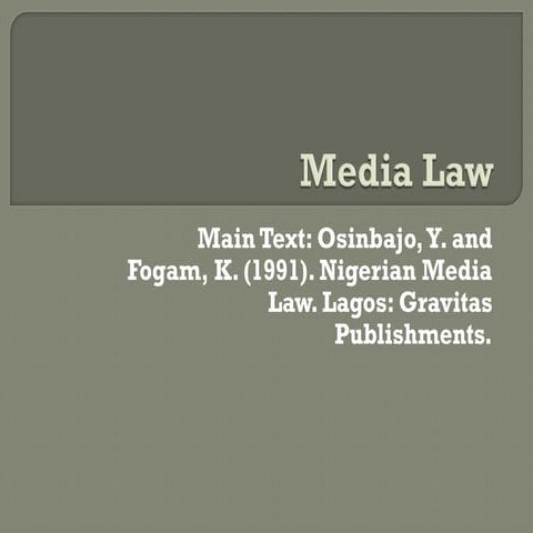 Media law   1