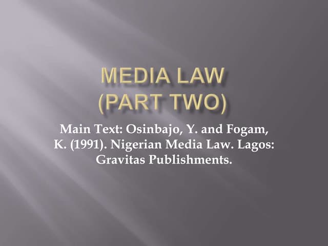 Media law   2