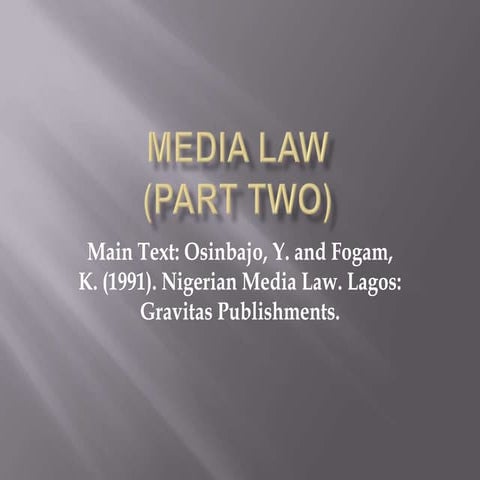Media law   2