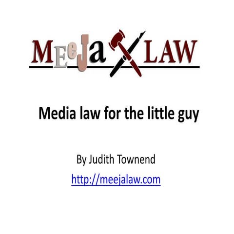 Media law for the little guy