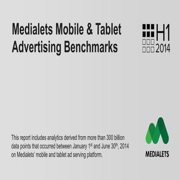 Medialets H1-2014 Mobile & Tablet Advertising Benchmarks Report