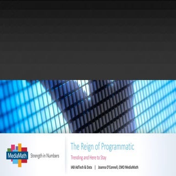 Evento AdTech & Data 2016 - The Reign of Programmatic - Joanna O'Connel - Med...