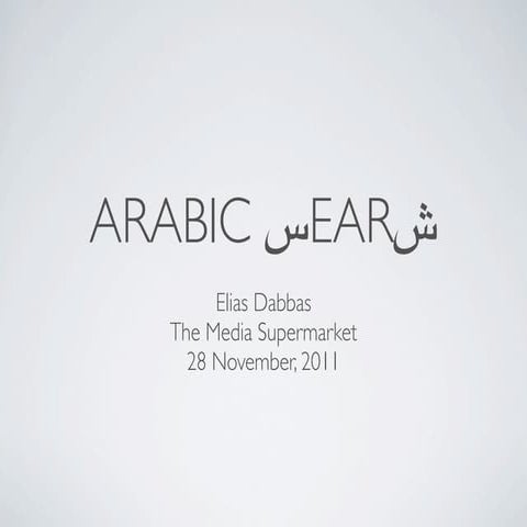Arabic Search Marketing MediaME Presentation 2011