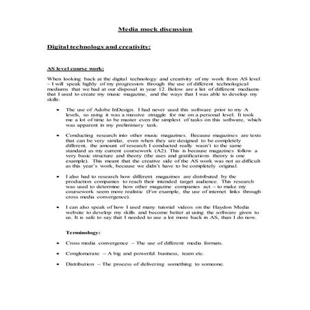 Media mock discussion