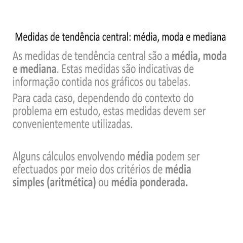 Media, moda e mediana | PPTX