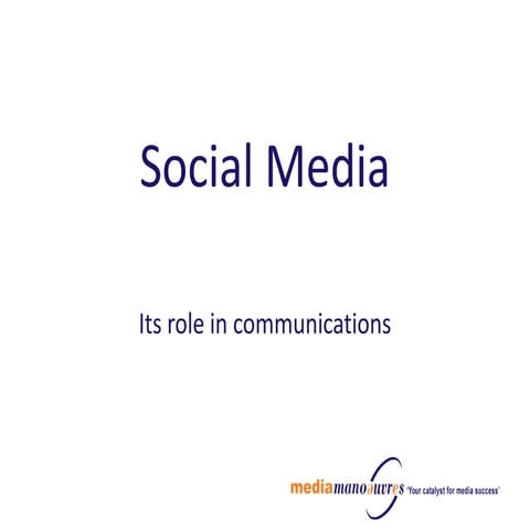 Social Media and its role in communications
