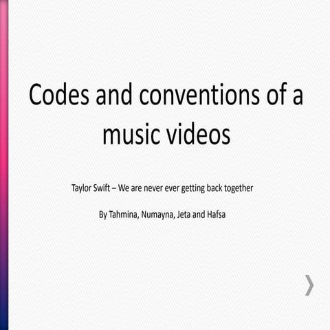 Codes and Conventions | PPTX | Music Video | Genres