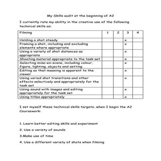 Media my skills audit at the beginn...