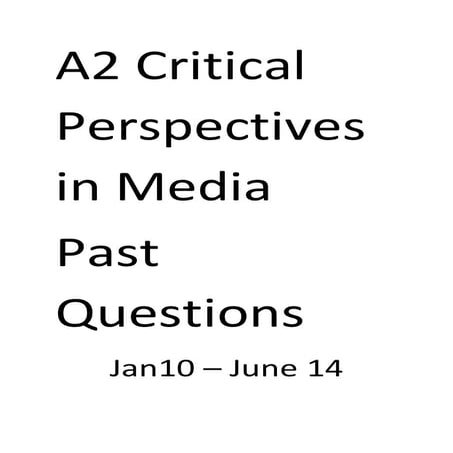 Media past questions a2