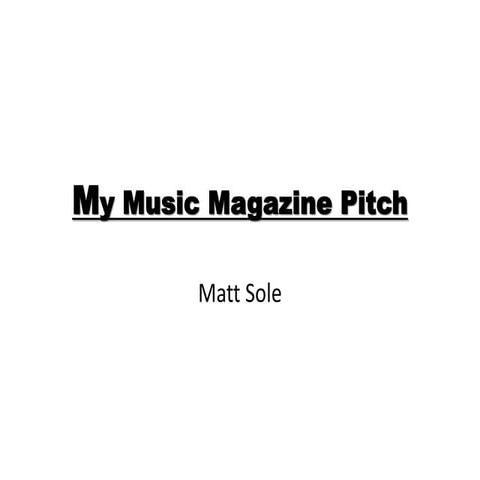Media pitch (music magazine)