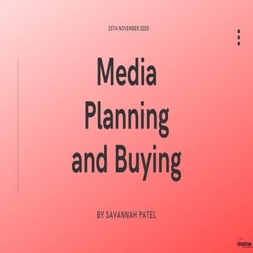 Media plan for rupa frontline