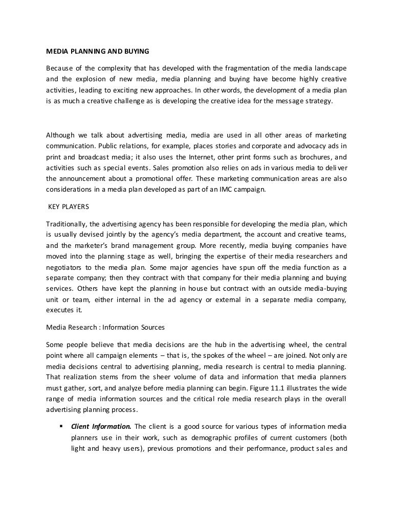 Media planning and buying