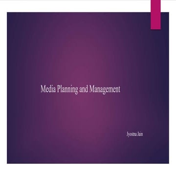 Media planning and management unit 2