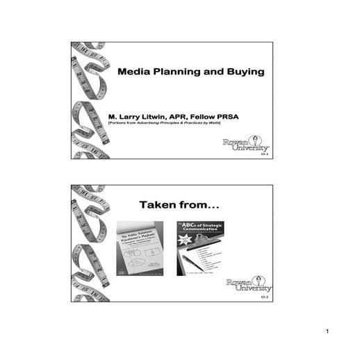 Media Planning Buying Handout 2 Per Page Spring 2009