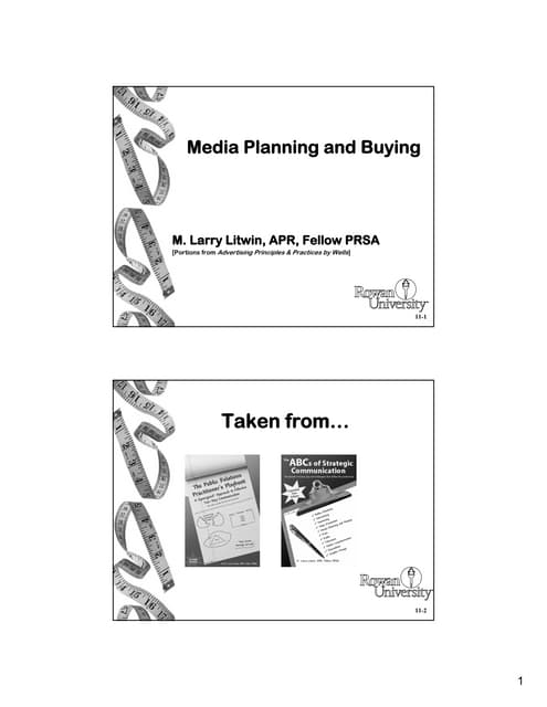 Media Planning Buying Handout 2 Per Page Spring 2009