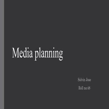 Media planning (imc)