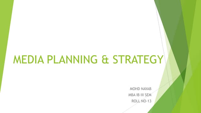 Media planning & strategy 