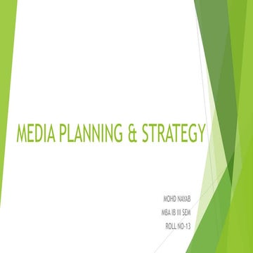 Media planning & strategy 
